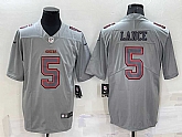 Men's San Francisco 49ers #5 Trey Lance Grey Atmosphere Fashion Vapor Untouchable Stitched Limited Jersey,baseball caps,new era cap wholesale,wholesale hats